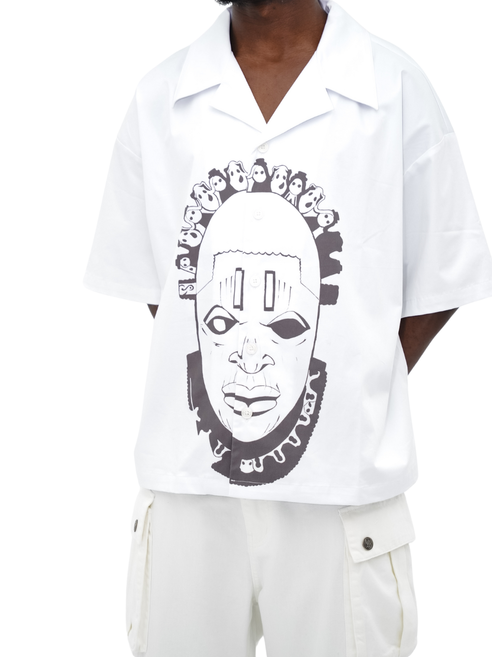 Cleo Classic White Bowling Shirt