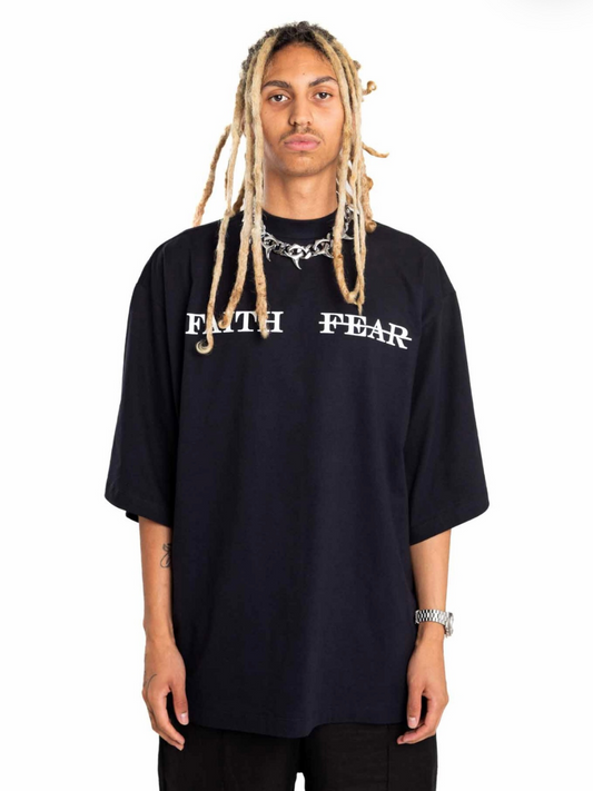 Micael Matthews Faith x Fear Oversized Black T-Shirt