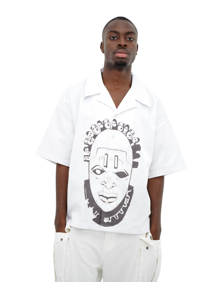 Cleo Classic White Bowling Shirt