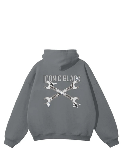 Iconic Black Workshop Grey Hoodie