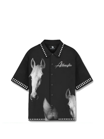 Artmafia Pegasus Black Button Up Shirt