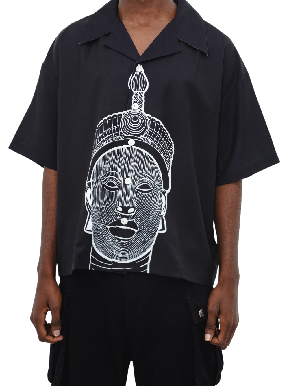 Cleo Classic Black Oduduwa Bowling Shirt