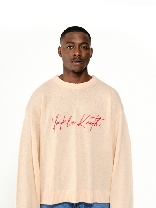 Unkle Keith Signiture Knit Beige Sweater