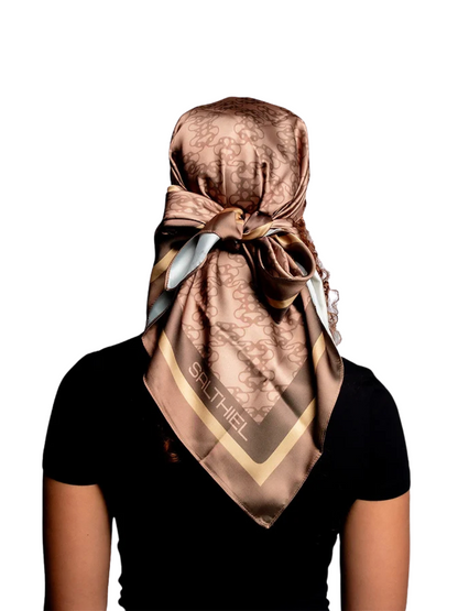 Salthiel Brown/Gold Silk Scarf