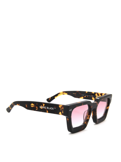 Iconic Black Pink Lenses Sunglasses