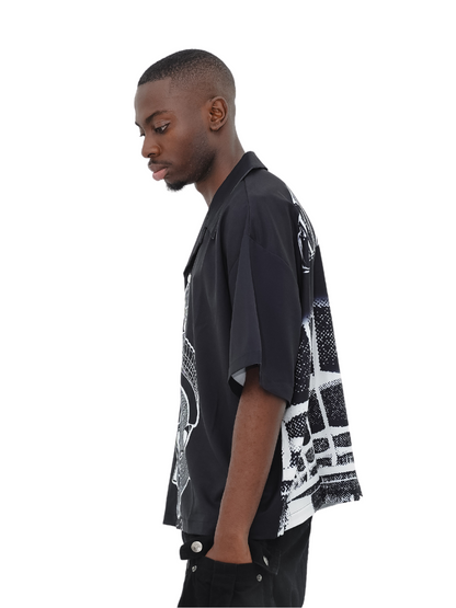 Cleo Classic Black Oduduwa Bowling Shirt