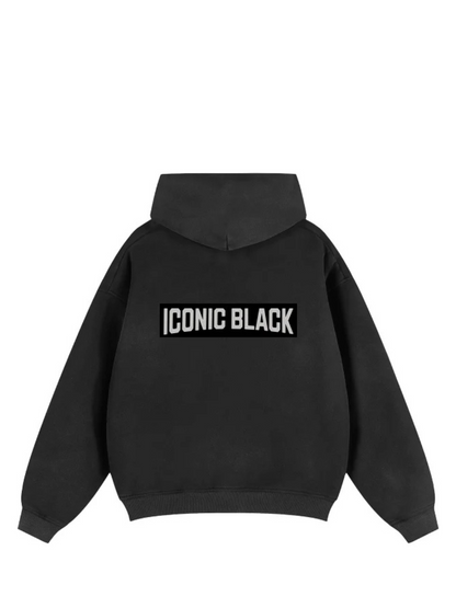 Iconic Black Zip Black Hoodie