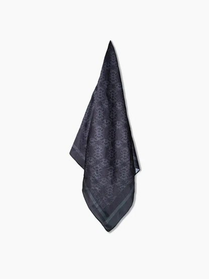 Salthiel Black Monogram Silk Scarf