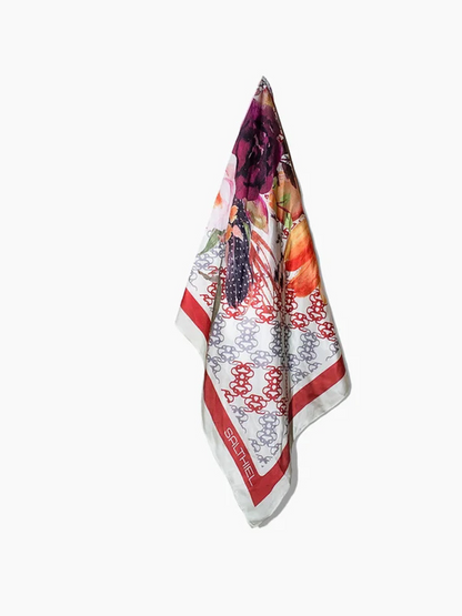 Salthiel Floral Monogram Silk Scarf