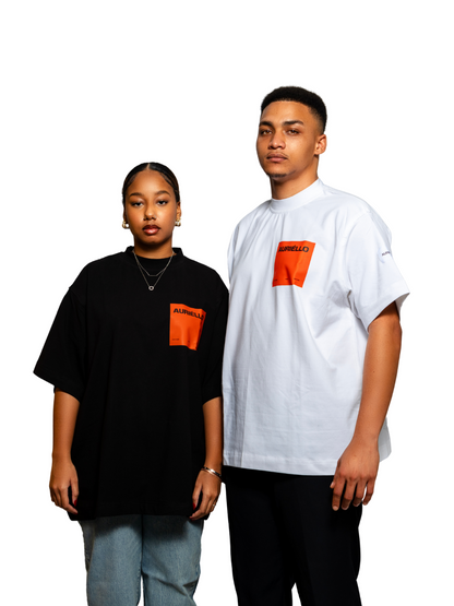 Auriello Orange Logo White T-Shirt