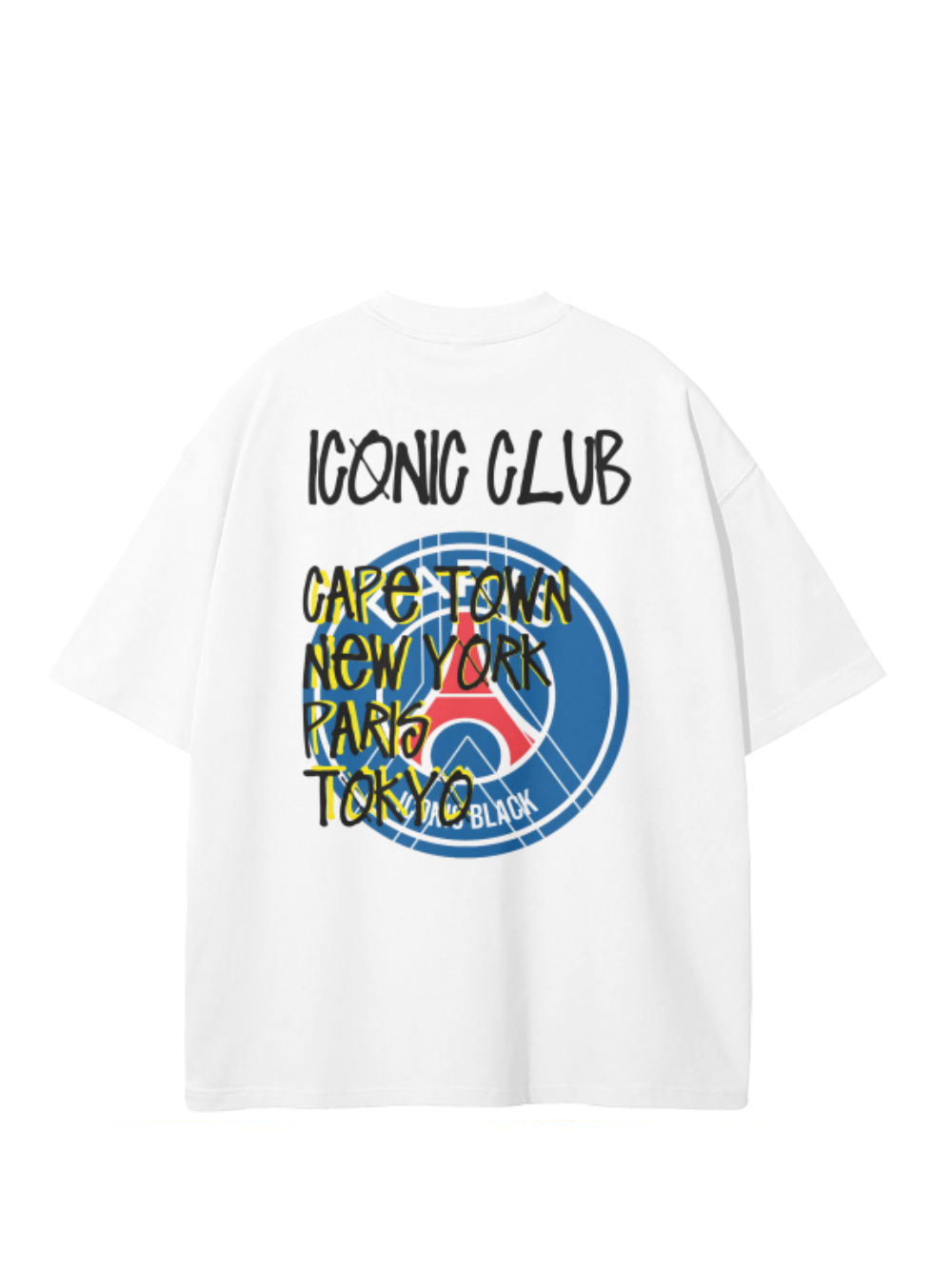 Iconic Black PSG white T-Shirt