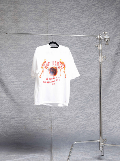 Notivsale Fire Skull Oversized T-Shirt