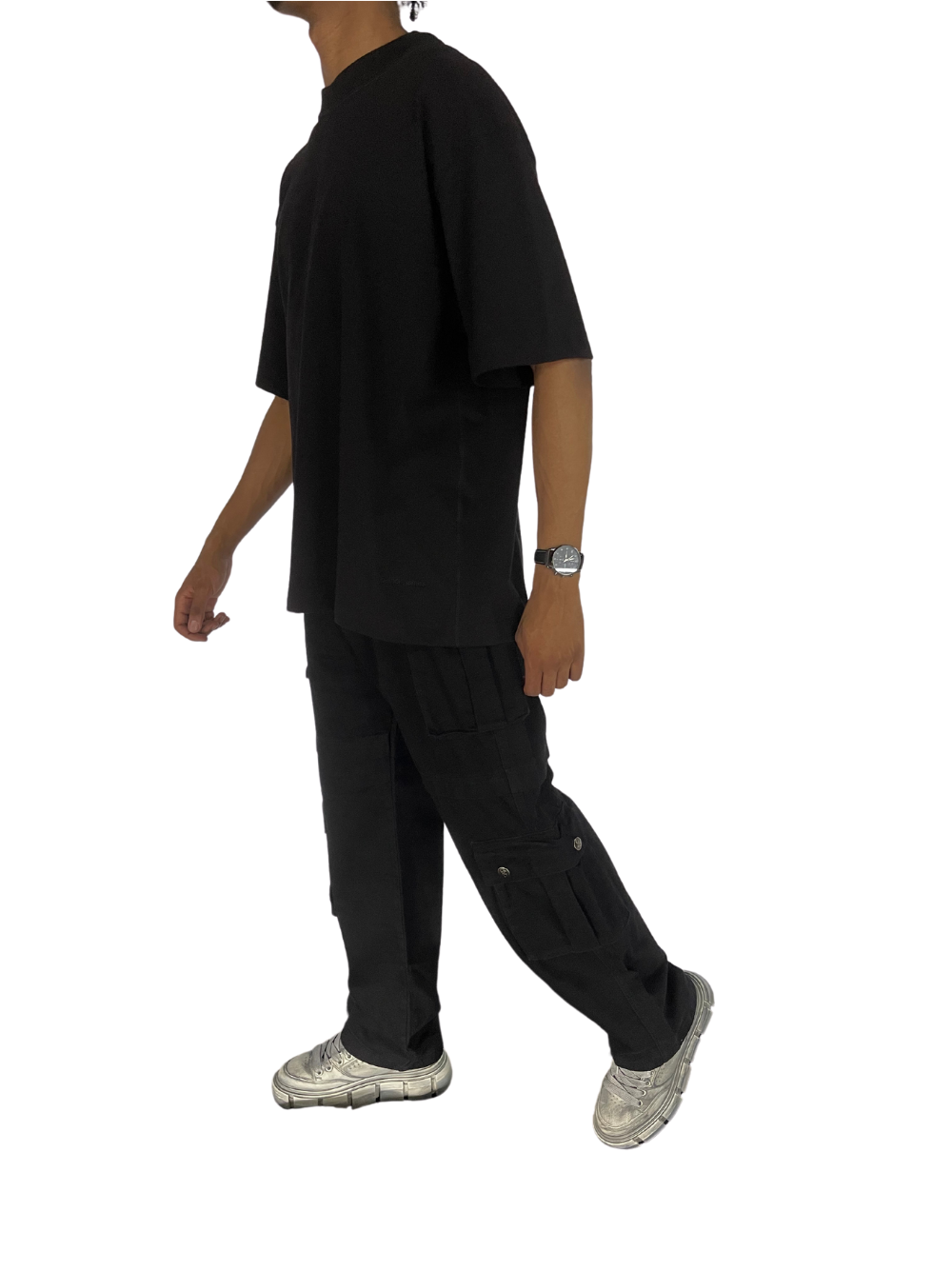 Patrick James Box Cut Oversized Black T-Shirt