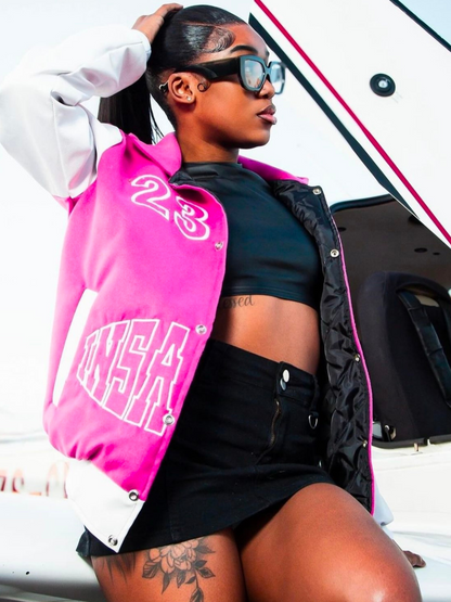 Insanidy Pink Varsity Jacket