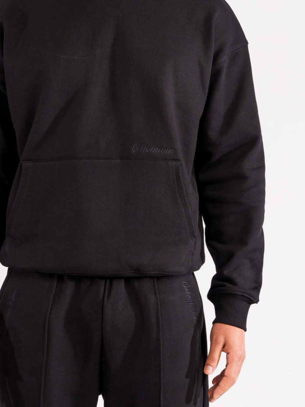 Ostentious Signature All Black Oversized Hoodie