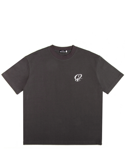 Ostentious Dark Grey Graphic Oversized T-Shirt