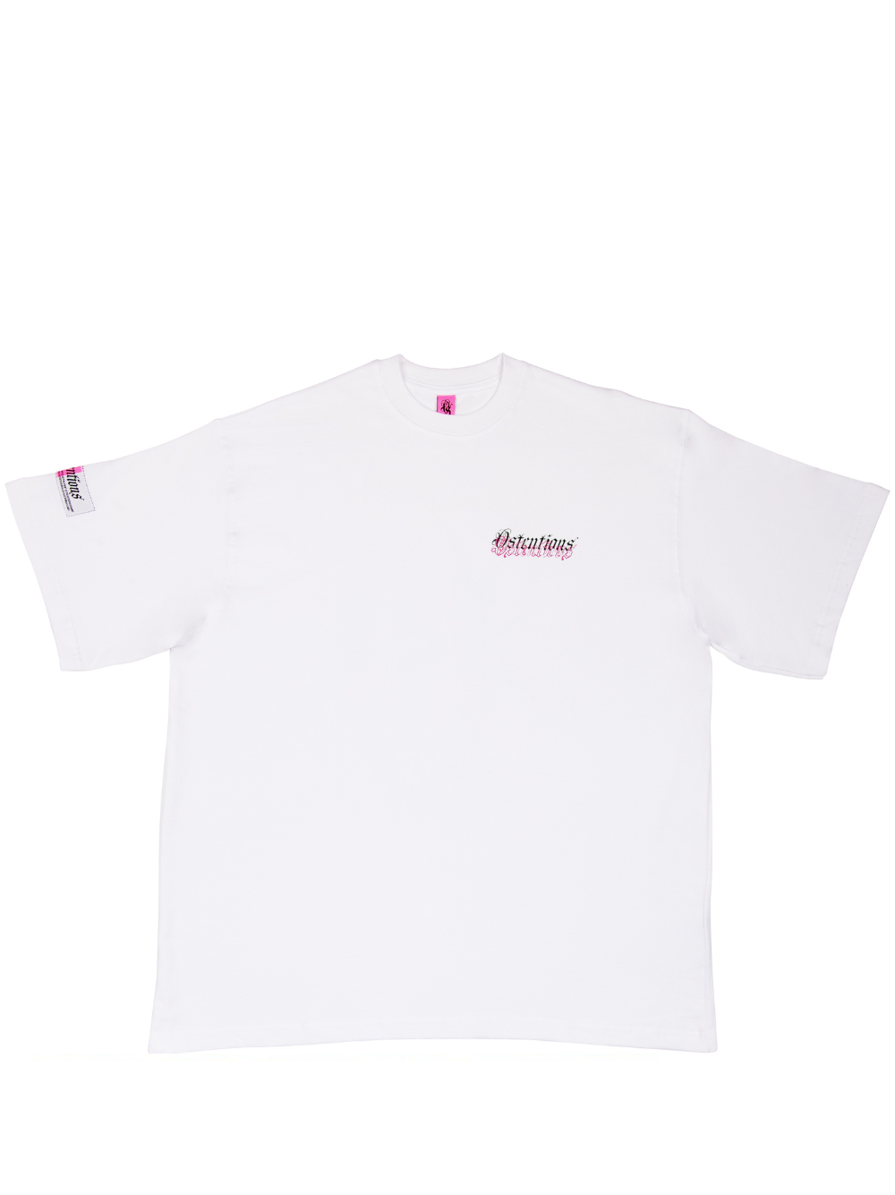 Ostentious White Pink Oversized T-Shirt