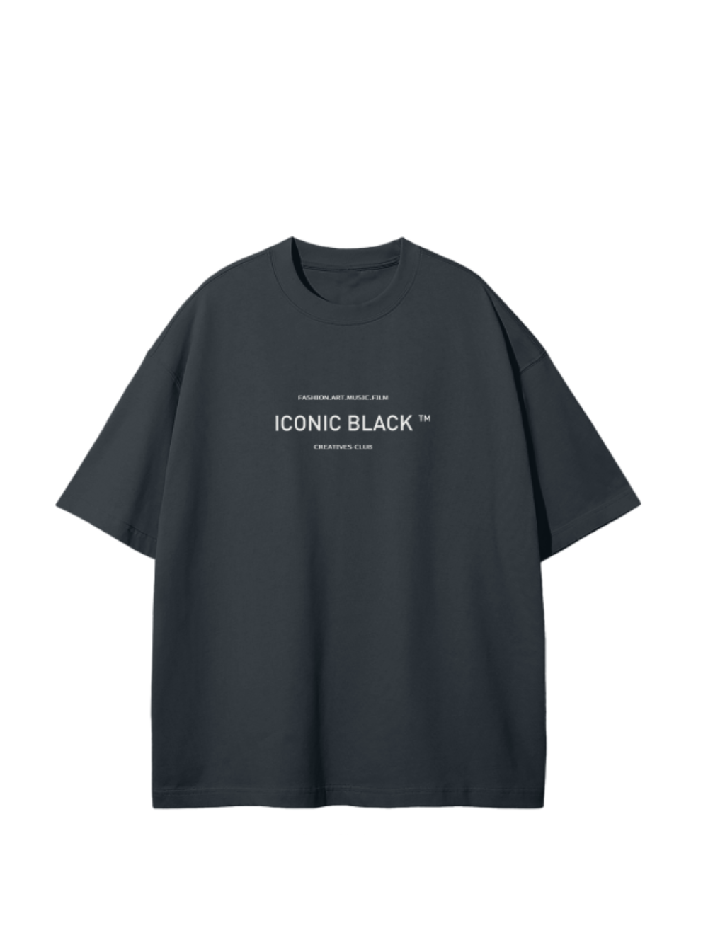 Iconic Black Story Oversized Grey T-Shirt