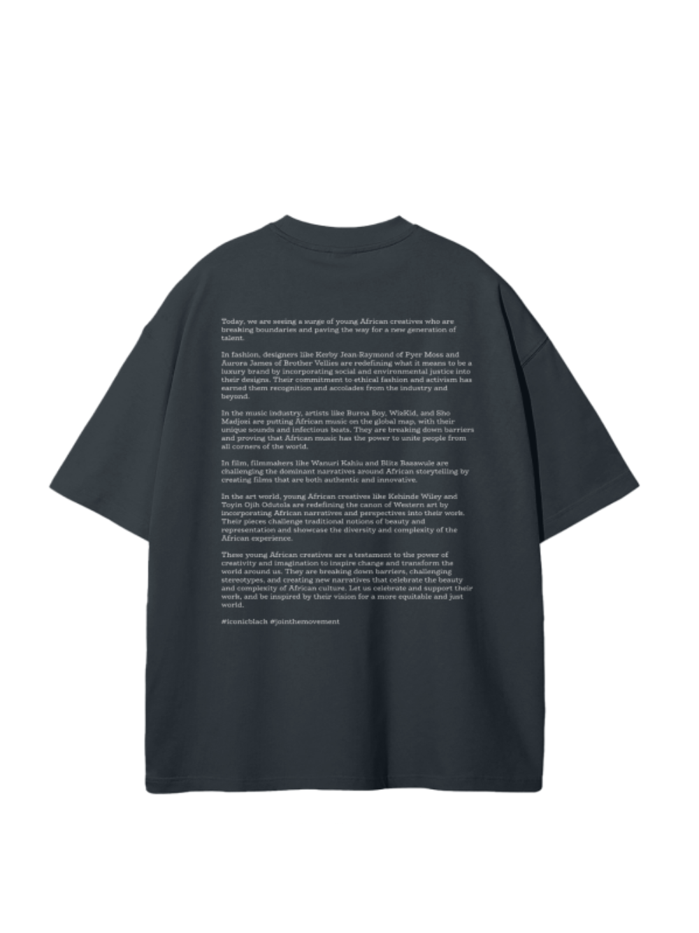 Iconic Black Story Oversized Grey T-Shirt