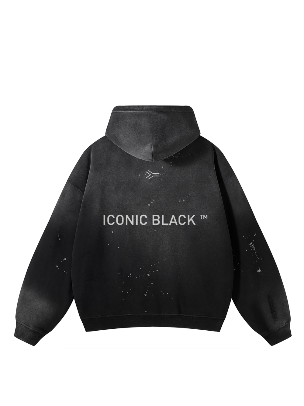 Iconic Black Frayed Oversized Hoodie