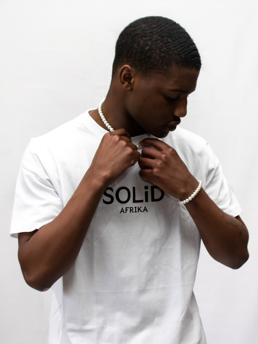 Solid Afrika Time White T-Shirt