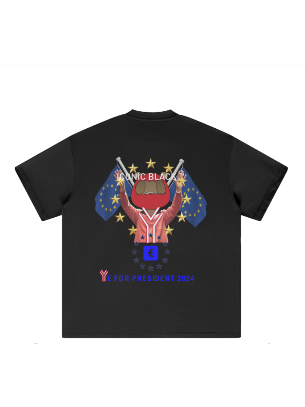 Iconic Black Oversized Ye For President T-Shirt