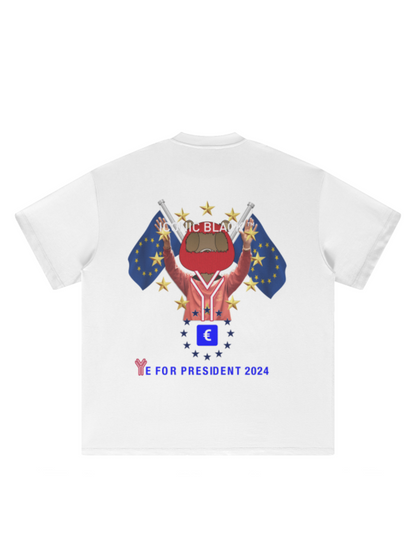 Iconic Black Oversized Ye For President T-Shirt